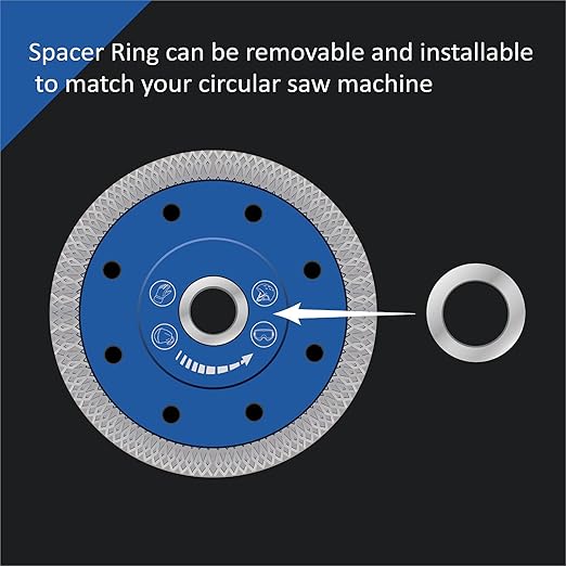 GoYonder 7 Inch Super Thin Diamond Saw Blade for Cutting Porcelain Tiles,Granite Marble Ceramics (7"-Blue-2PCS)