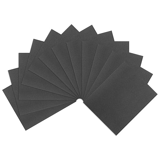 HARFINGTON 12pcs Sandpaper 150 Grit 9 x 11 Inch A-Weight Backing Silicon Carbide Abrasive Wet Dry Sanding Sheets for Wood Finishing, Metal Sanding, Automotive Polishing