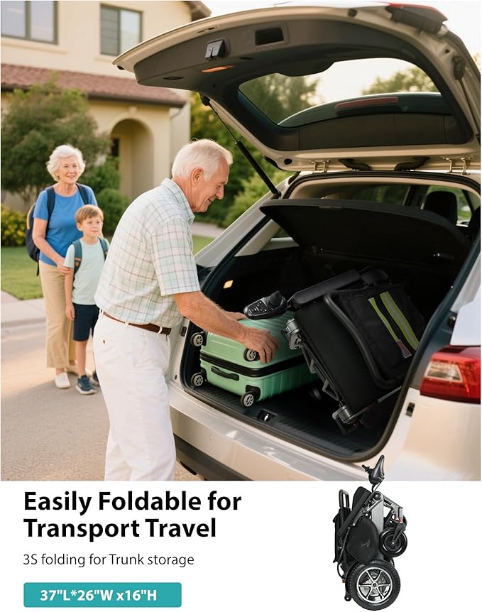 Goldseason 30 Mi Electric Wheelchairs for Adults & Seniors, 500W All Terrain Heavy Duty Mobility Wheelchair, 400 lbs Lightweight Foldable Power Motorized Wheelchair