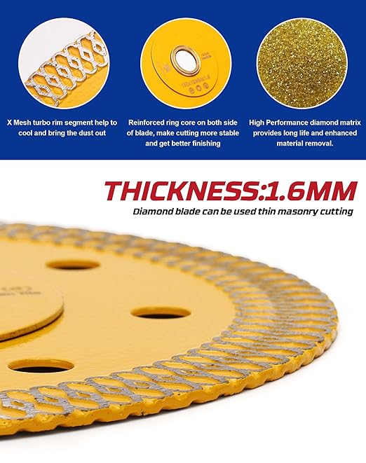 6 in Super Thin Diamond Saw Blade Porcelain Saw Blade for Cutting Porcelain Tiles Granite Marbles (6)