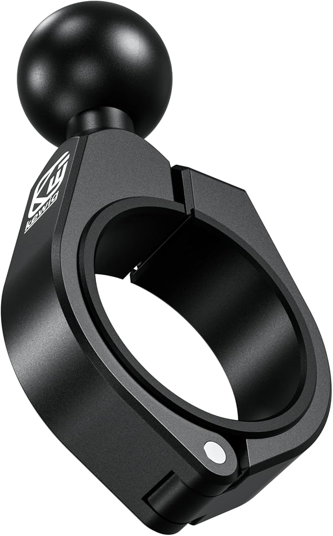 BRCOVAN 1'' Ball Medium Bar Mount, Aluminum Alloy Clamp Base, Fit for Round Rails 1.26'' / 1.375'' / 1.5'' / 1.65'' in Diameter, Compatible with RAM Mounts B Size 1 Inch Ball Double Socket Arm