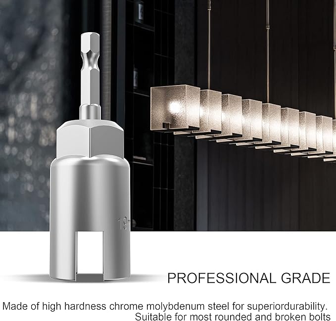 4 Pack竊?0mm, 13mm, 16mm, 19mm竊?/4" hex Shank nut Driver Power Wing nut Drill bit Socket Tool Drive kit,wing nut driver,drill hange,For Hexagonal Shank Steel Drill Bit, For Screw Hole, Q-Hanger