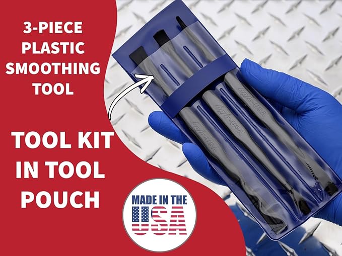 Bojo Tools - 3-Piece Plastic Smoothing Tool Kit in Pouch - Heavy Duty