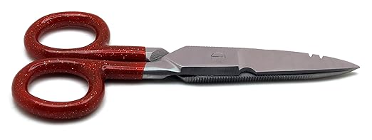 10횞 Multi Purpose Electrician Red Scissors 5.25" Cutting Stripping Wires Electrical Repair Stainless Steel Instruments