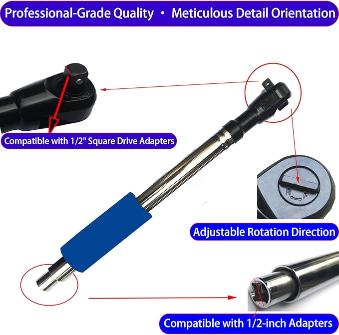 Offset Wrench Extender - 1/2" Drive Impact Wrench Adapter, Heavy-Duty Ratchet Extension for Tight Spaces, Fits Standard Sockets