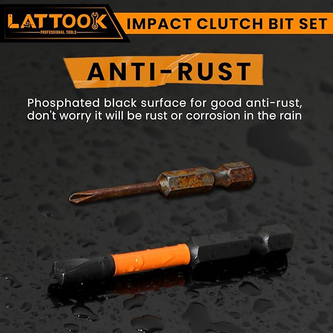 Impact Clutch Bits Set, LATTOOK 13PCS Type G Clutch Head Bits for Vintage American Cars, Chevy Cars and Trucks Older, Magnetic S2 Steel, 3/32'', 1/8'', 5/32'', 3/16'', 7/32'', 1/4'