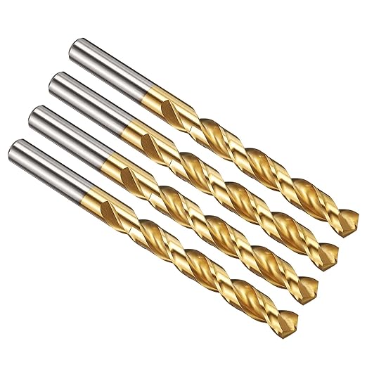 PATIKIL 11mm Drill Bit, M42 8% Cobalt High-Speed Steel Jobber Straight Shank 135° Titanium Nitride (TiN) Coated for Hard Metal Stainless Steel - 4 Pack
