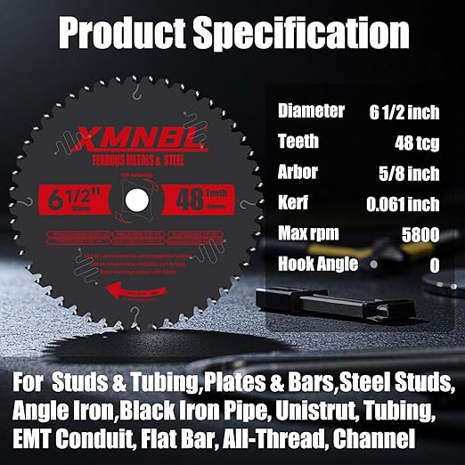 6-1/2 Inch Metal Cutting Blade,Replace for Diablo D0648CFX 6-1/2" Metal Cutting Circular Saw Blade,Compatible with 6 1/2 Inch Circular Saw,Cermet Carbide Up to 5X Longer Life 5/8 Arbor