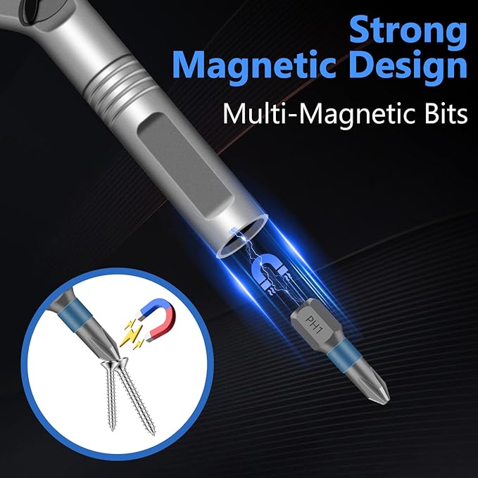 24 in 1 Magnetic Screwdriver Set, DIY Ratchet Screwdriver Set, Multi Bit Magnetic Drive Set with Detachable Ratchet Handle, Portable Compact Repair Tool Kit