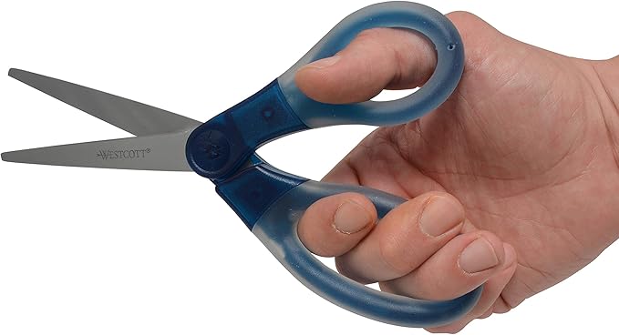 Westcott 8" Gel-Grip Multipurpose Scissors for Office and Home, Blue