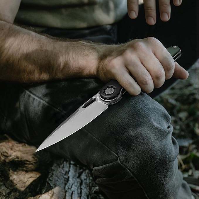 FINTISO Pocket Knife 3.5" Folding Knife Premium 14C28N Blade, Bicolour G10 Handle Design with Pocket Clip for Men Women, Small EDC Knife for Camping, Hunting, Hiking, Survival and Outdoor Activities, ROOK Series