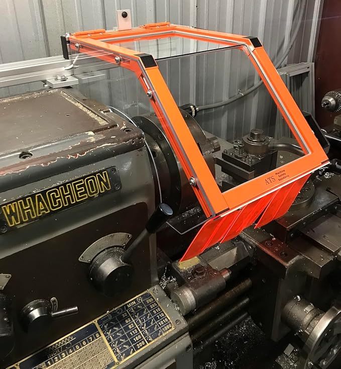 Lathe Safety Guard. 12" Wide Hinged. Fits machines with up to 12" Chuck Diameters. Standard Model, NO Interlock. Part # LG-TR3-12 by ATS MACHINE SAFETY SOLUTIONS