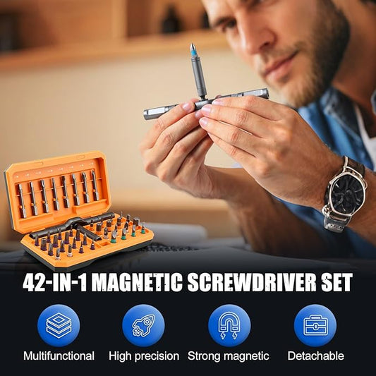 42 in 1 Magnetic Screwdriver Set - 2025 New Compact Ratchet Screwdriver Set, Multi Bit Magnetic Ratcheting Screwdriver Sets with Ratchet Handle and Storage Case DIY Repair Tool Kit