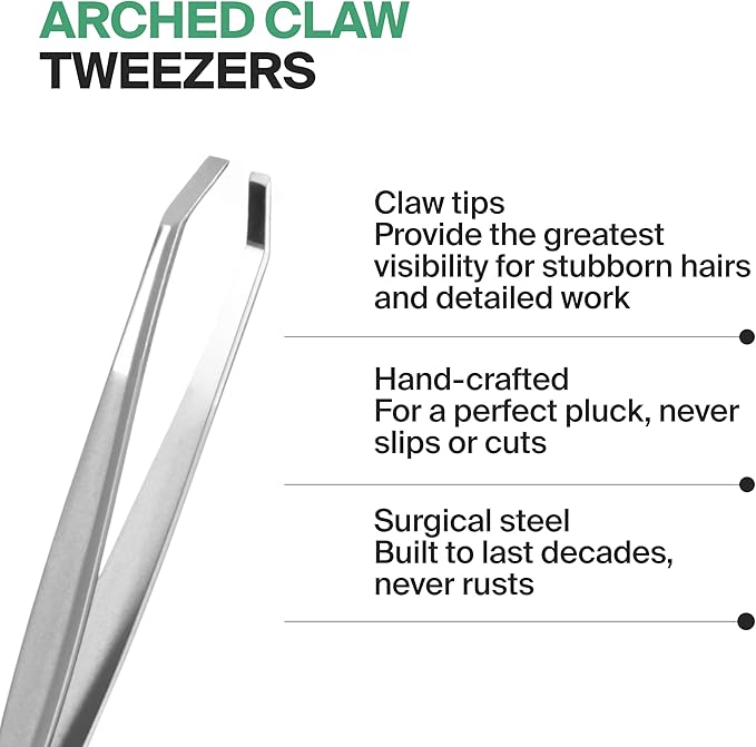 GERMANIKURE Arched Claw Tweezers in Cork Case - Made in Solingen Germany