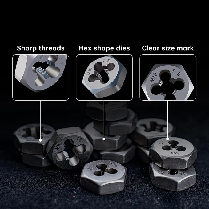 ROTATION 39-Piece SAE Tap and Die Set, Professional Threading Tool Kit for Internal & External Threads with Double-Layer Storage Case