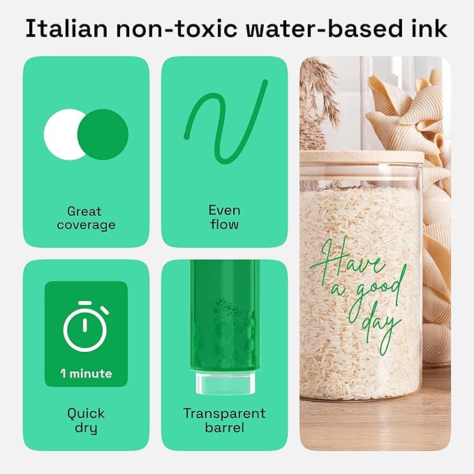 ARTISTRO 2 Green Acrylic Paint Markers - 0.7mm Extra Fine-Tip Paint Pens - Perfect for Crafting, Art Projects, & More