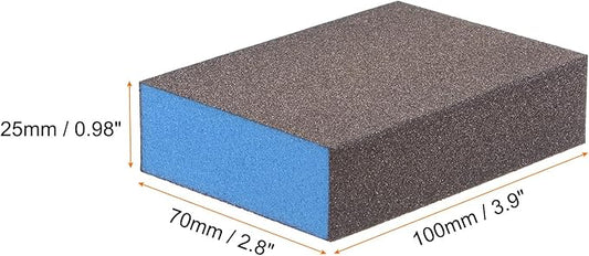 HARFINGTON 8pcs Sanding Sponge Blocks #120 (400 Grits) Wet/Dry Hand Sanding Sponges, 100x70x25mm Foam Sanding Block Pad for Polishing Kitchen Metal Wood Drywall Furniture, Brown&Blue