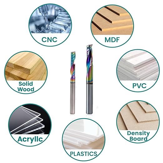 NZtools 10PCS 1/8" End Mills, 1 Flute Carbide Square Milling Bits, TISIN Coating Milling Bits for Alloy Steels, Hardened Steels