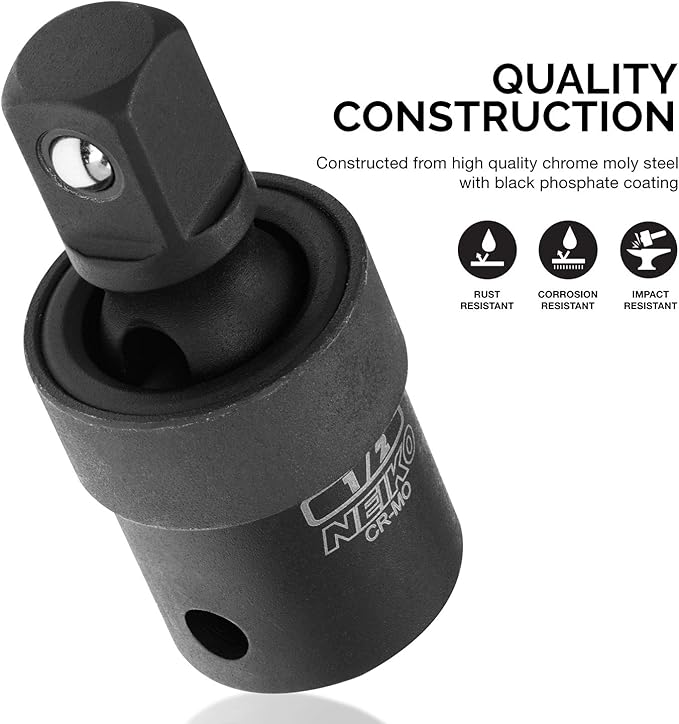 NEIKO 02430A 1/2??Drive Universal Joint Swivel Socket Adapter | Cr-Mo Impact Grade