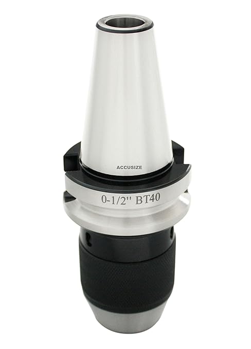 Accusize Industrial Tools 0-1/2'' Bt40 CNC Integral Keyless Drill Chuck, Accuracy 0.002'', 0222-0990