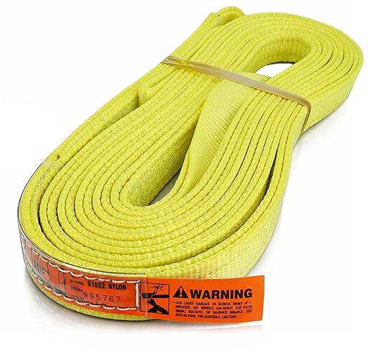 DD Sling 1 Inch x 16 Foot Nylon Lifting Sling – USA Made, 3,200 lb Vertical, 2,600 lb Choker, 6,400 lb Basket – 2-Ply Heavy Duty 900 Webbing, Type 4 Twisted Eye & Eye Rigging Sling