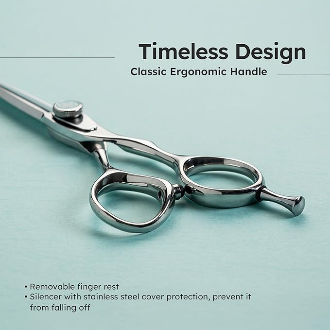 6" Professional Hair Scissors ??Barber Shears Made with Premium VG10 Steel, Lightweight, Razor-Sharp, Handcrafted with Ergonomic Handle and Convex Blade, Also Great for Home Use | K9 Shears