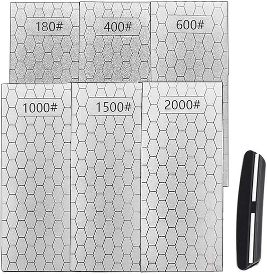 Diamond Sharpening Stone for 6 PCS Diamond Plate Honing Stone for Kitchen Sharpening Dull Knives Grindstone (SET-B)