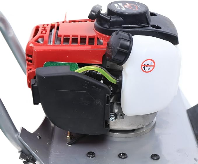 Eapmic Concrete Vibrating Screed Engine, 4-Stroke 1.2HP 35.8CC Gasoline Concrete Vibrating Leveling Machine Aluminum Frame Cement Concrete Surface Finishing Machine Without Leveling Board