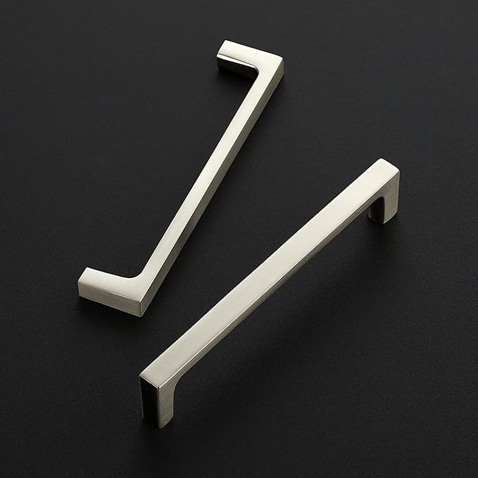 Ravinte 5 Pack Solid 5 Inch Kitchen Square Cabinet Handles Brushed Nickel Pulls Drawer Pulls Kitchen Cabinet Hardware Handles