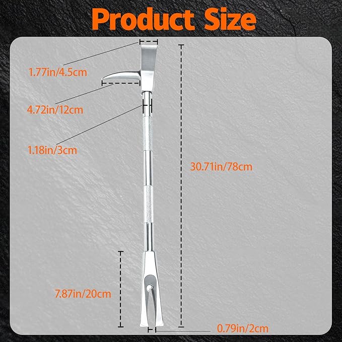30 inch Halligan Bar, High-Precision Carbon Steel Construction, Halligan Forced Entry Tools, Firefighter Tool for Fire Rescue and Emergency Breakthroughs