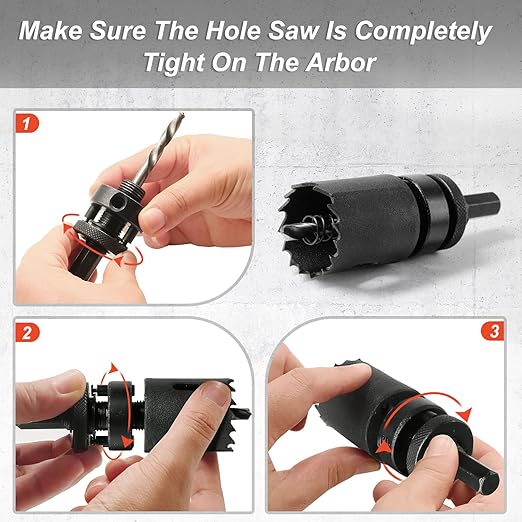 1-1/4 Inch Hole Saw with 1/2" Triangle Shank Quick Change Arbor, JTemgle Bi-Metal Hole Saw Heavy Duty Hole Cutting Tool for Cornhole Boards, Recessed Lights, Wood, Plastic, Drywall & Soft Metal