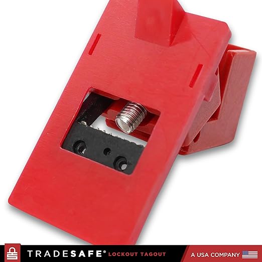 TRADESAFE Circuit Breaker Lockout Device, 10 Pack, 120/277 Volt, Clamp-on Single Pole Breaker Lock Out Device, OSHA Compliant, Premium Grade, Medium