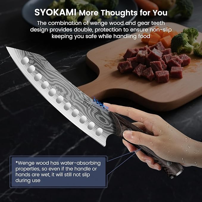 Kitchen Knife Set, 3PCS Japanese Style Chef Knives Set, Ultra Sharp Kiritsuke, Nakiri, Paring for Precision Cutting, Damascus Pattern Ergonomic Full Tang Wooden Handle, Christmas Cooking Gifts