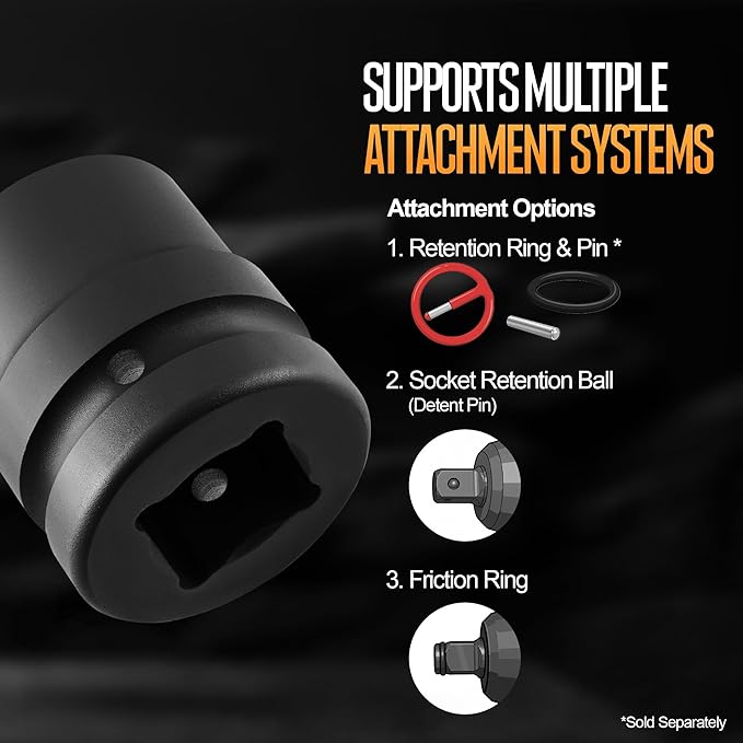 TIGHTSPOT 1" Drive 30mm Shallow Impact Socket Strong CR-MO Jumbo Socket 6 Point Automotive Truck and Industrial Maintenance