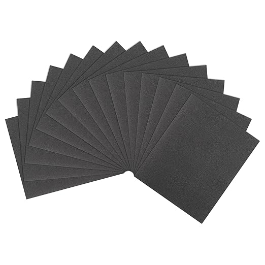 HARFINGTON 15pcs Sandpaper 100 Grit 9 x 11 Inch A-Weight Backing Silicon Carbide Abrasive Wet Dry Sanding Sheets for Wood Finishing, Metal Sanding, Automotive Polishing