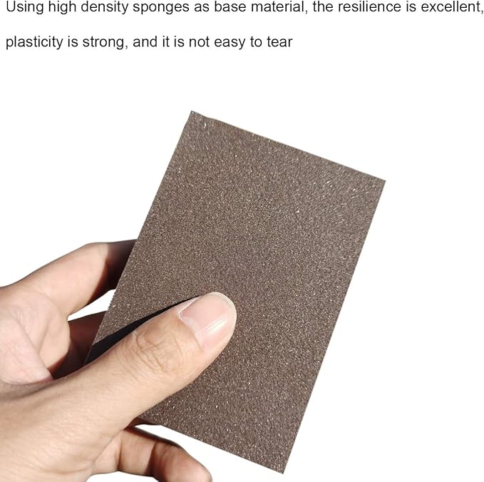 10 Pack 220 Grit Sanding Sponge - Washable and Reusable Blocks for Wood, Metal, Pots, Pans, Glasses - Great for Sanding and Brushing