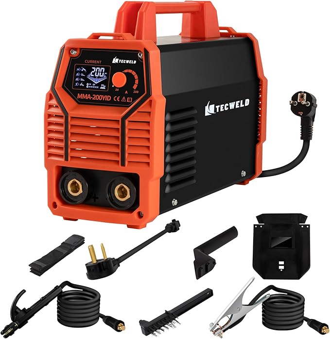 200A Pro Welder, 110V/220V Dual Voltage 2 In 1 ARC/Lift TIG Welding Machine with Synergic Control, IGBT Inverter Stick Welder with Large LED Display, Hot Start, VRD, Arc Force and Anti-Stick