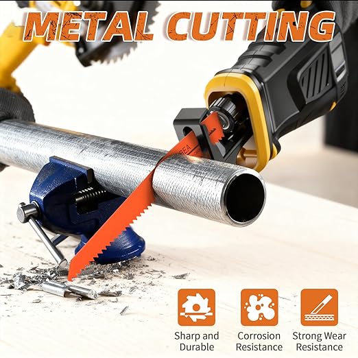 10-Piece Reciprocating Saw Blades 6 & 8 Inch Wood & Metal Cutting Saw Blades Premium Blades Carbon Steel Bi - Metal Reciprocating Saw Blades for Wood Pruning NVKLBEA
