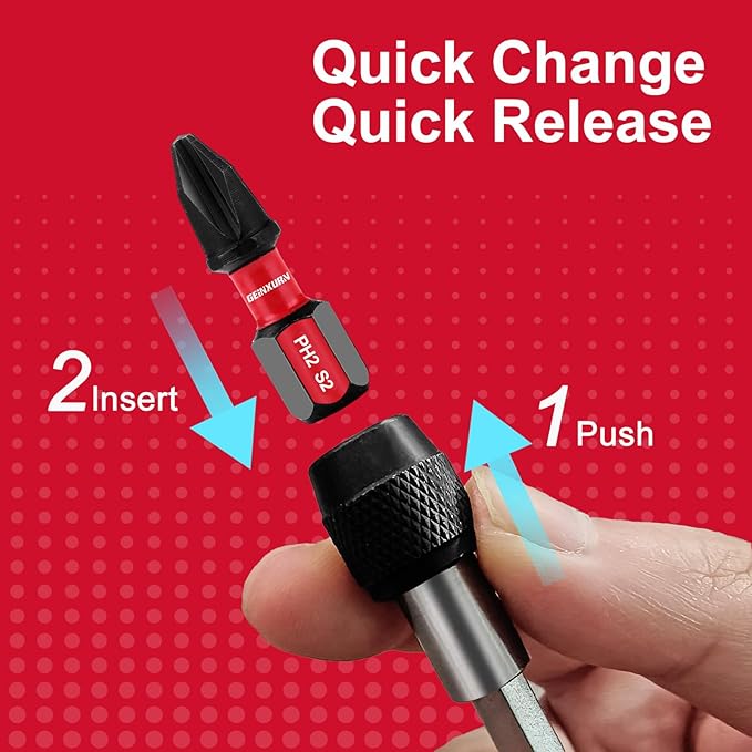 Magnetic Changeable Head Manual Screwdriver Holder, Quick Change&Release 1/4??Hex Bit Extension Holder for Screwdriver Bit, Nut driver, Socket Adapter