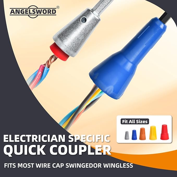 ANGELSWORD Wire Stripper & Wire Twister Tool for Drill, Wire Stripping Tool & Wire Twisting Connector Set 6/8/10/12/14 AWG, 5 PCS Professional Electrician Tools Set