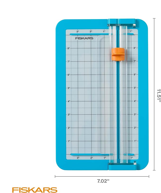 Fiskars Kids Junior Paper Trimmer ??Turquoise Safe and Easy Paper Cutter for Crafting and School Projects 7 x 11.5 Inches