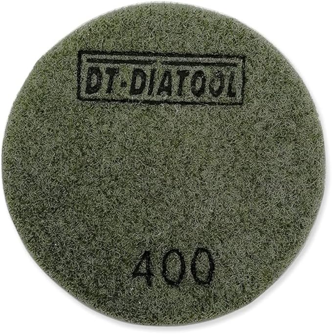 DT-DIATOOL Concrete Polishing Pads 3 inch/80mm for Concrete, Cement and Terrazzo Floors Processing, Repairing and Renovating, Dry or Wet Use Diamond Grinding Pads Grit 400 3pcs