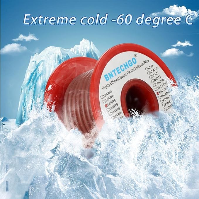 BNTECHGO 16 Gauge Silicone Wire Spool 25 ft Brown Flexible 16 AWG Stranded Tinned Copper Wire