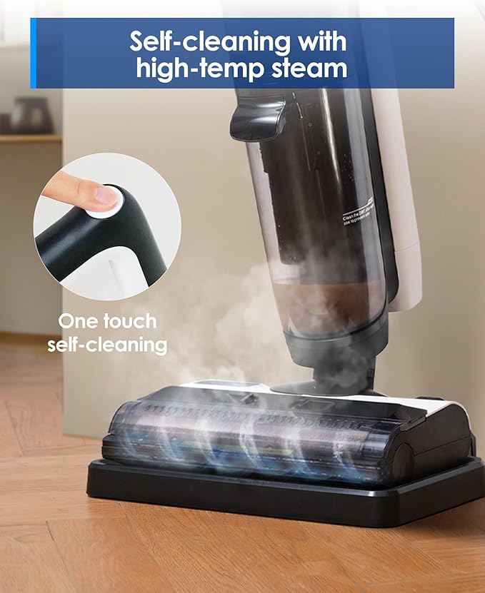 Tineco iFLOOR 5 Steam Wet Dry Vacuum All-in-one, Steam Mop Hardwood Floor Cleaner Great for Sticky Messes, 248??High-Temp Steam, Self-Cleaning with steam