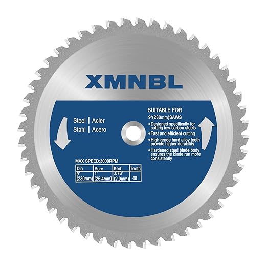 9 Inch Metal Cutting Saw Blade,Replacement for Evolution 9 Inch Metal Cutting Saw Blade,Compatible with Evolution EVOSAW230 Circular Saw Blade,48 Teeth,1 Inch Center Shaft,3 Warranty