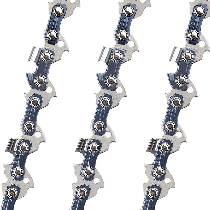 E & S 3 Pack 16 Inch Chainsaw Chain 3/8" LP Pitch .050" Gauge 56 Drive Links Semi-Chisel Chain Saw Chains for Husqvarna, Poulan, Craftsman, Greenworks and More Chainsaw Brands