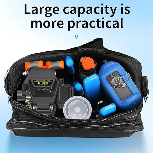 Fiber Optic Terminal kit 10-in-1 FTTH Tool kit Equipped with S-60C Optical Fiber Cleaver and Rechargeable Optical Power Meter A-C710A (-70~+10dBm) Well as Stripper Fibre Tool kit