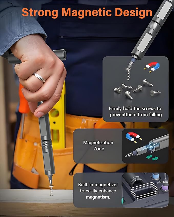 42 in 1 Ratchet Screwdriver Set, Magnetic Screwdriver Set, DIY Multi Bit Magnetic Drive Set with Detachable Ratchet Handle, Portable Compact Repair Tool Kit for Furniture Computer Bicycle