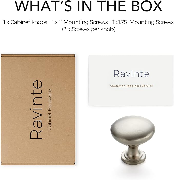 Ravinte 1 Pack Kitchen Cabinet Knobs Dresser Knobs Satin Nickel Drawer Pulls Brushed Nickel Door Handles for Drawer Cupboard and Dresser