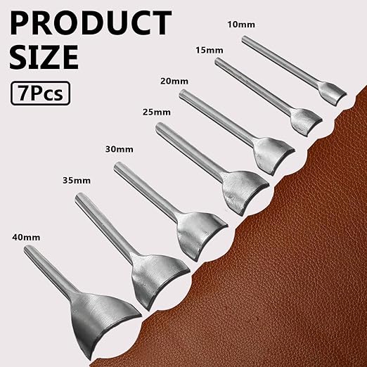 Murtenze 7 Pieces Leather Craft Tools, Half-Round Punch Arc-Shaped Cutter Punch Strap Belt, Wallet Bag DIY Handwork for Crafting/DIY Enthusiasts